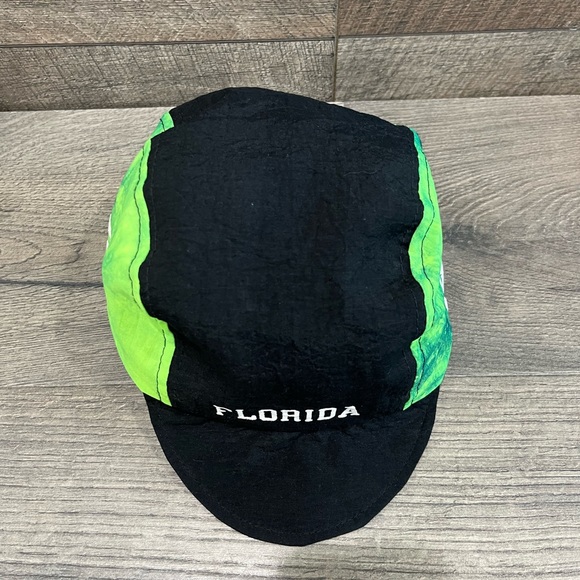 Vintage Cycling Hat Cap Retro Wave Florida 80s Black Green Sport Gear Taiwan ROC - Picture 6 of 8